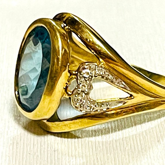 10k blue topaz ring size 8 - Picture 9 of 13